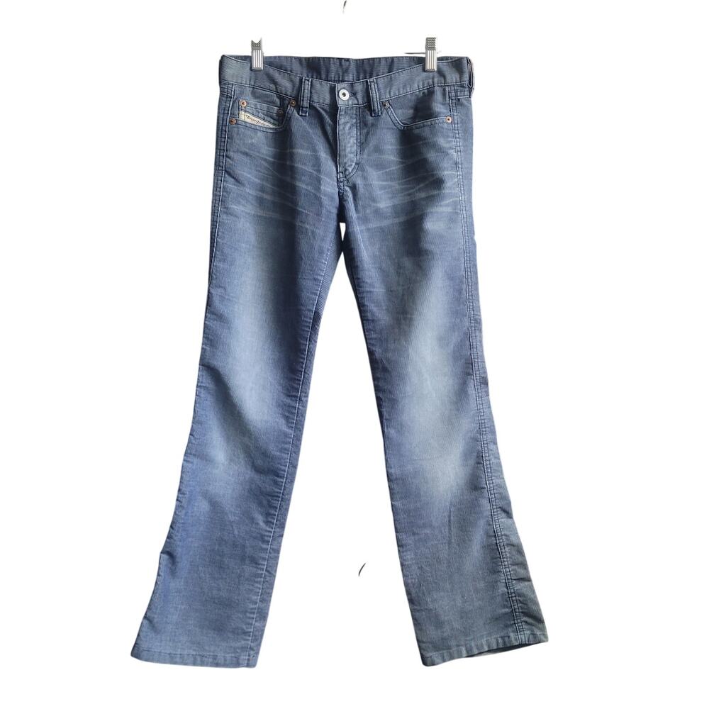 Y2k Diesel Zink Bootcut Jeans Corduroy Size 28 Blue Gray Grunge Indie Sleaze